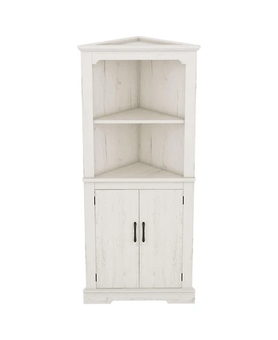 Casainc Tall Corner Cabinet with Doors, Multi-Room Storage for Living Room, Bathroom, Dining Kitchen