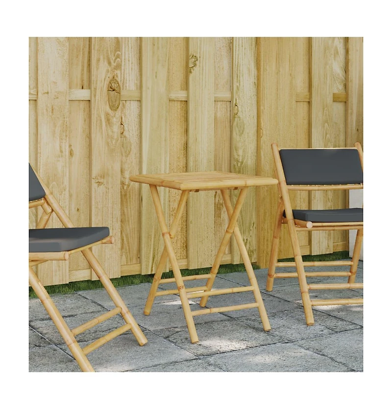 vidaXL Folding Patio Table 21.7"x21.7"x29.5" Bamboo