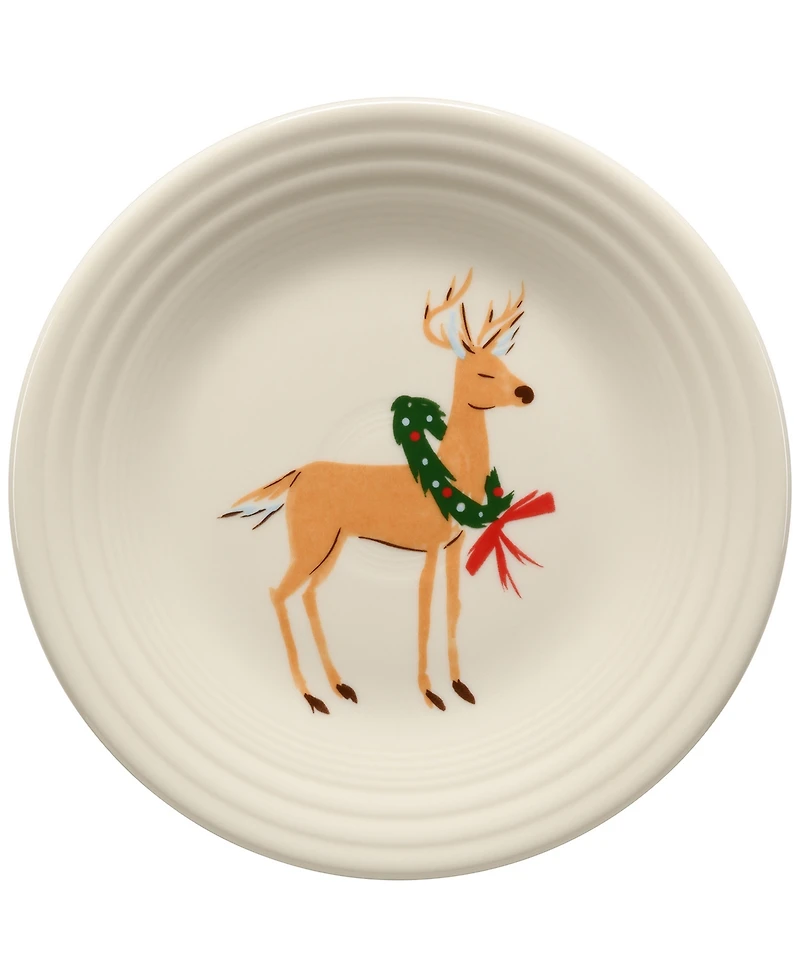 Fiesta Jolly Christmas Reindeer Classic Rim 9" Luncheon Plate