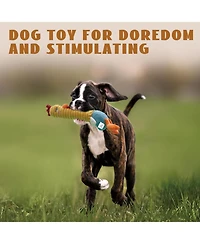 Nocciola 2 in 1 Chicken Lives Twice Dog Toy, Cute Stuffed Toys with Large Durable Rubber Squeaky Core