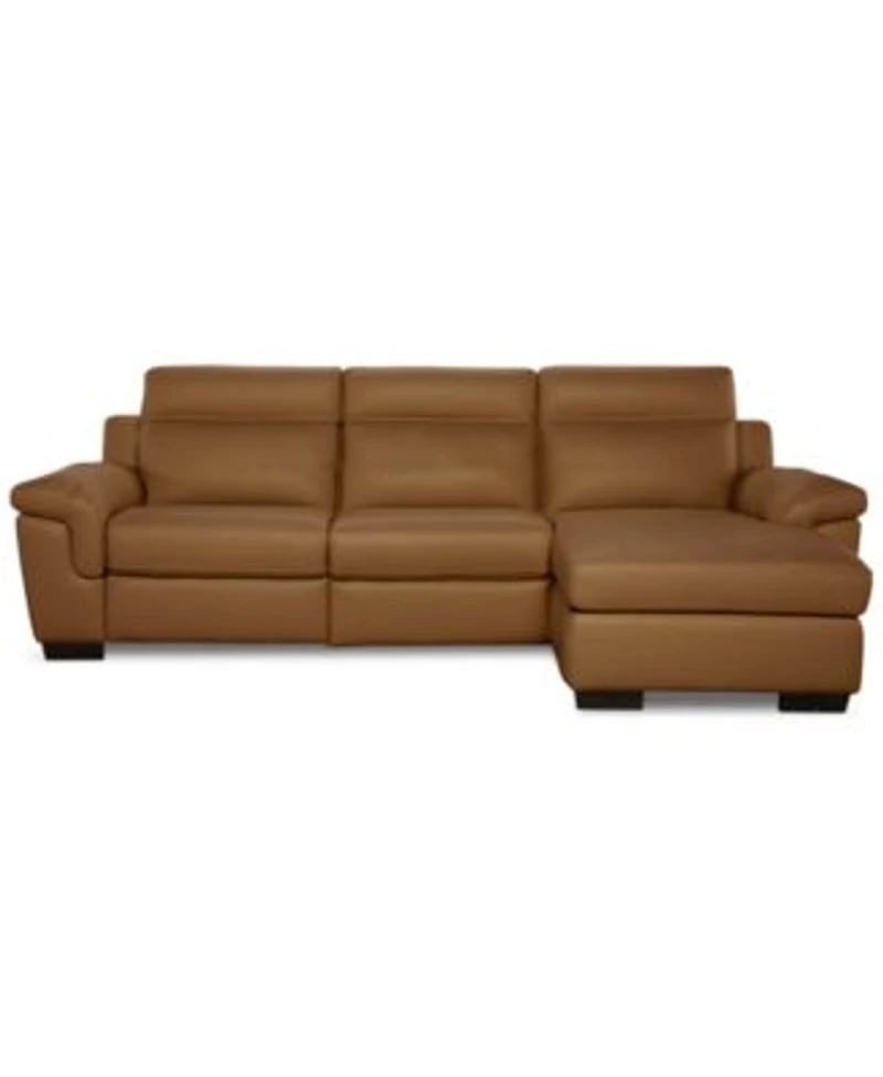 Julius Ii Leather Sectional Collection Macys Exclusive