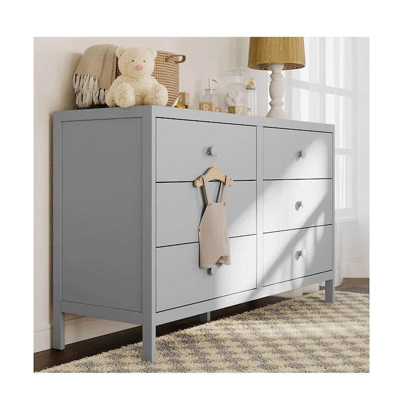 Graco Universal 6 Drawer Dresser - Pebble Gray