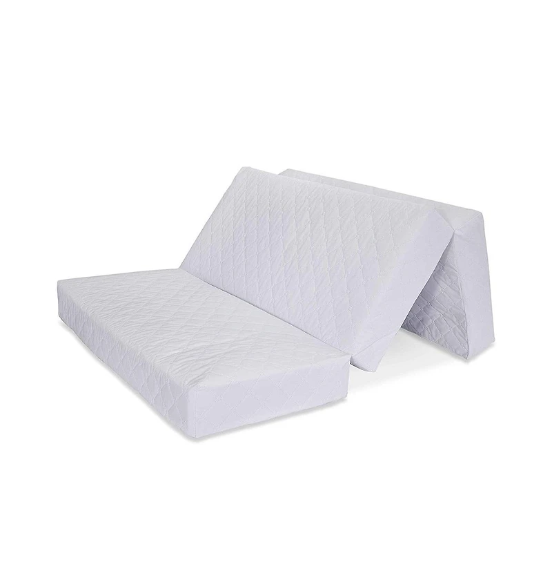 L.a. Baby, Multi-Use Waterproof Folding Portable Crib Mattress/Play Mat with Travel Carry Case, 2"