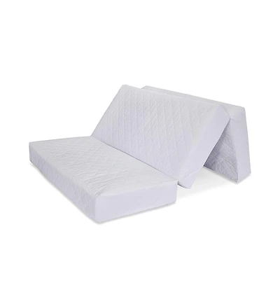 L.a. Baby, Multi-Use Waterproof Folding Portable Crib Mattress/Play Mat with Travel Carry Case, 2"