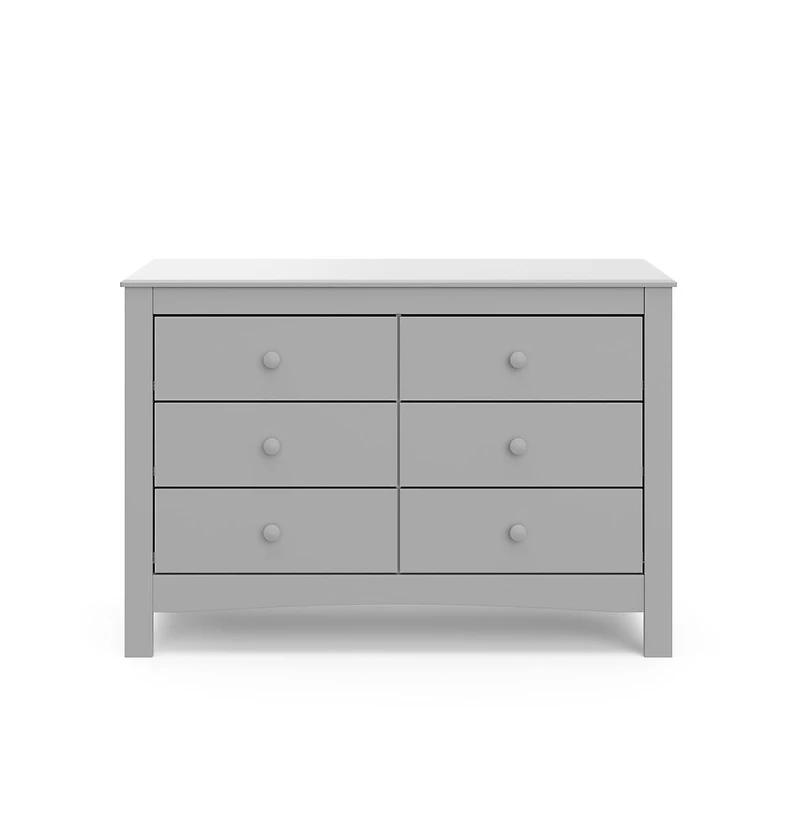 Graco Noah 6 Drawer Double Dresser (Pebble Gray)