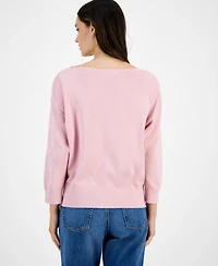 Nautica Jeans Women's Boat-Neck Dolman Shimmer Sweater