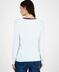 Tommy Hilfiger Women's Cotton V-Neck Sweater