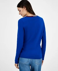 Tommy Hilfiger Women's Cotton V-Neck Sweater