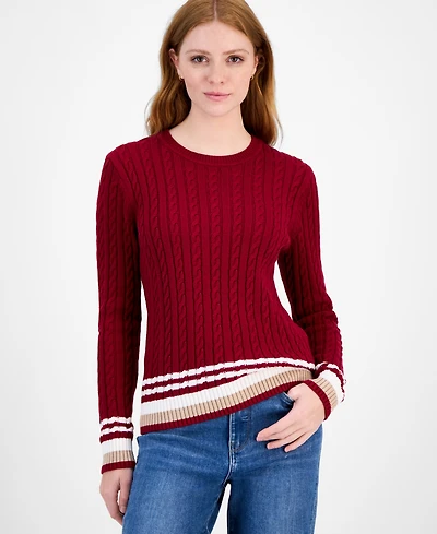Tommy Hilfiger Women's Cotton Cable Knit Sweater