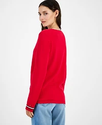 Tommy Hilfiger Women's Cotton Terrier Crewneck Sweater