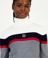 Tommy Hilfiger Women's Cotton Striped Turtleneck Sweater