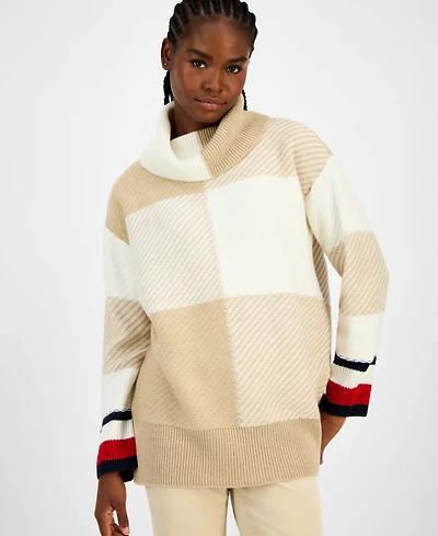 Tommy Hilfiger Women's Plaid Cowlneck Sweater