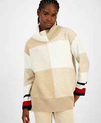Tommy Hilfiger Women's Plaid Cowlneck Sweater