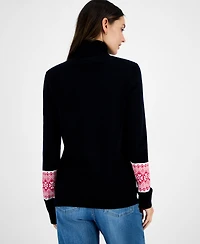 Tommy Hilfiger Women's Cotton Fair Isle Turtleneck Sweater