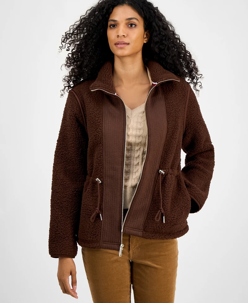 Tommy Hilfiger Women's Sherpa Zip-Front Long-Sleeve Jacket