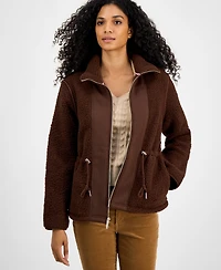 Tommy Hilfiger Women's Sherpa Zip-Front Long-Sleeve Jacket