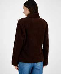 Tommy Hilfiger Women's Quarter-Zip Faux-Sherpa Jacket