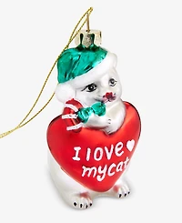 Holiday Lane Pets Glass Cat Ornament, Macy's Exclusive