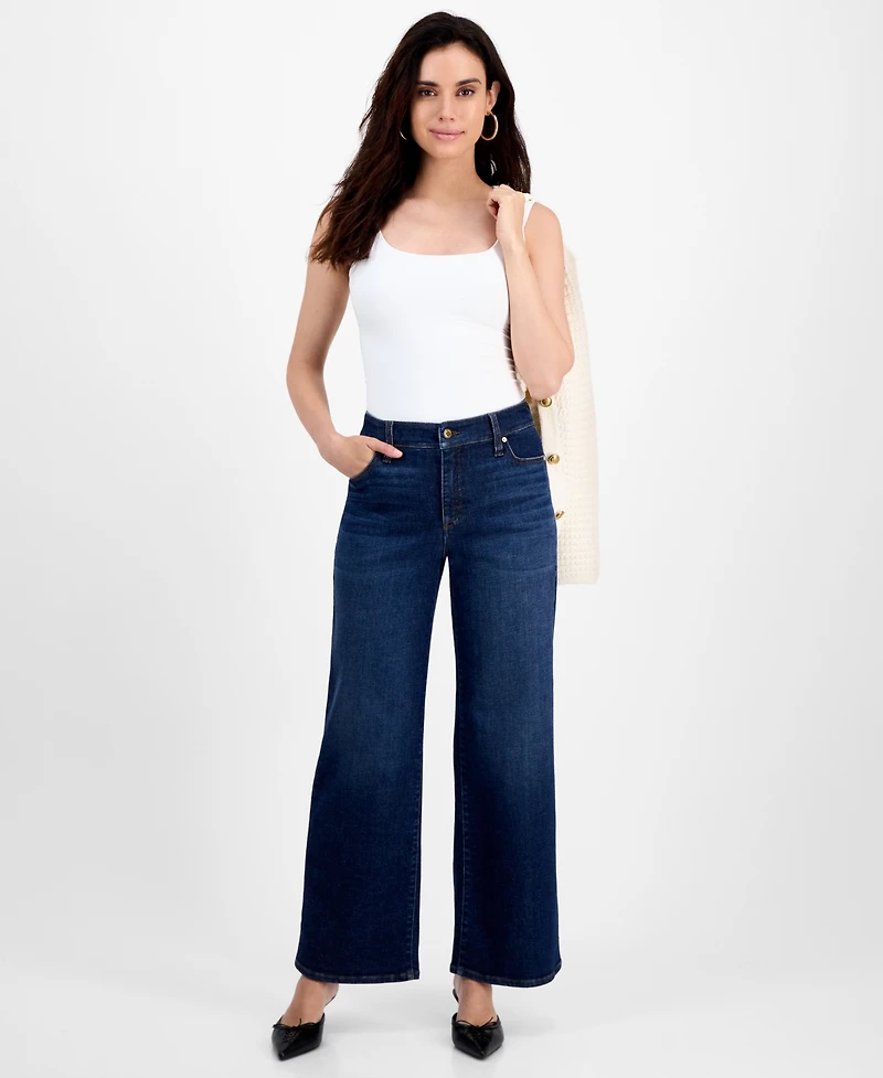 I.n.c. International Concepts Petite High-Rise Wide-Leg Jeans, Macy's Exclusive
