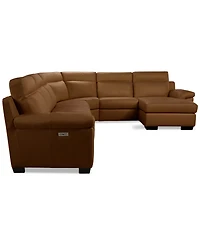 Julius Ii -Pc. Leather Chaise Sectional with 2 Power Recliners