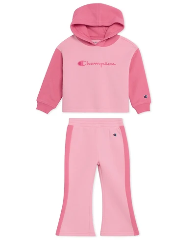 Champion Baby Girls 2-Piece Hoodie and Flare Pants Set