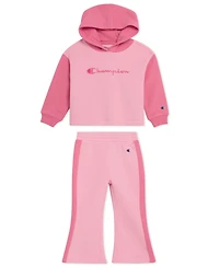 Champion Baby Girls 2-Piece Hoodie and Flare Pants Set