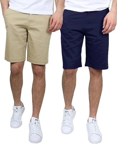 Galaxy By Harvic Men's 2-Pack Flex Stretch Chino Shorts