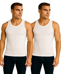 Galaxy By Harvic Men's -Pack Heavyweight Ribbed Tank Top