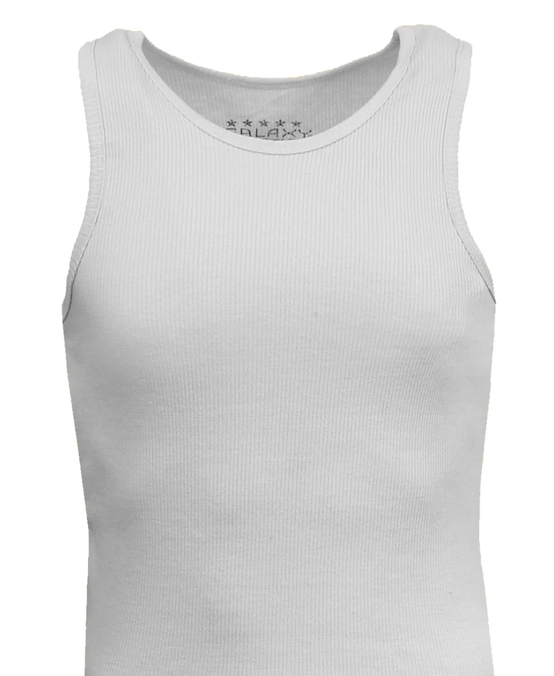 Galaxy By Harvic Men's -Pack Heavyweight Ribbed Tank Top