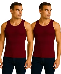 Galaxy By Harvic Men's -Pack Heavyweight Ribbed Tank Top