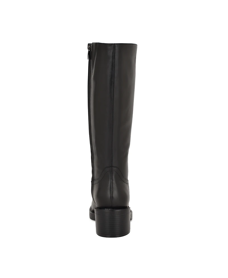 Nine West Women's Broklyn Tall Leather Block Heel Boots