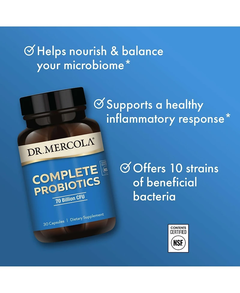 Dr. Mercola Complete Probiotics 70 Billion Cfu, 30 Servings, Supports Digestive Health