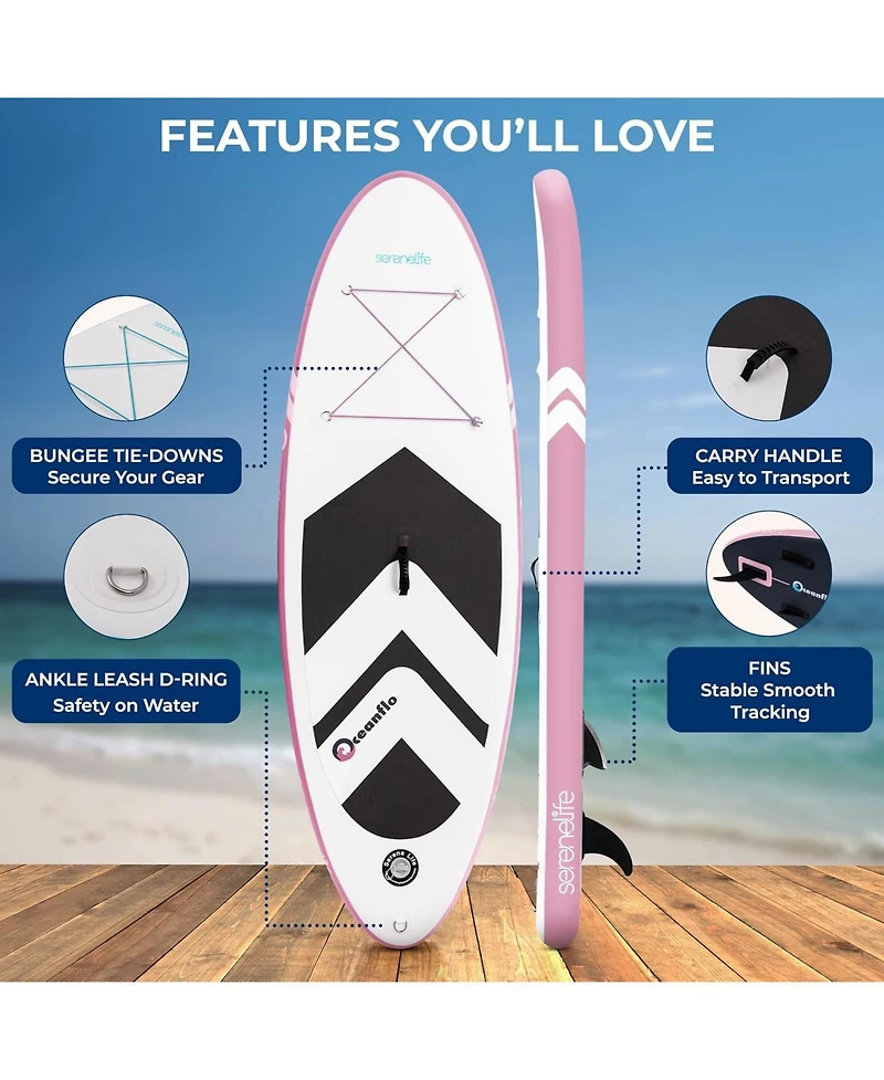 Free-Flow Inflatable Kids Stand-Up Paddle Board – Welded Design, Hand Pump, 3-Shaft Paddle, Leash, Fin, Repair Kit & Backpack Included