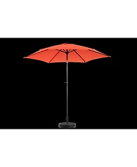9FT Outdoor Patio Table Umbrella with Push Button Tilt and Crank, Market Umbrella 6 Sturdy Ribs
