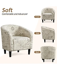 Yaheetech Contemporary Fabric Club Chair and Ottoman Set