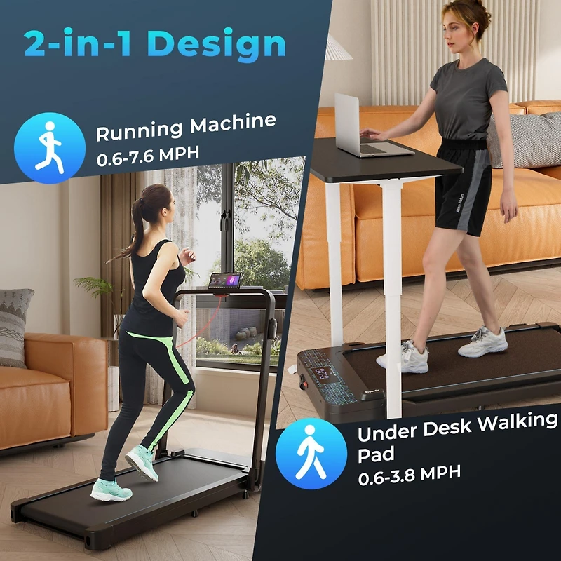 2.25HP Electric Running Machine Treadmill with Speaker and App Control