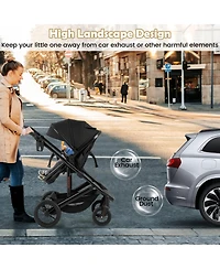 Gymax Toddler 3-in-1 Newborn Stroller Folding Convertible High Landscape Stroller