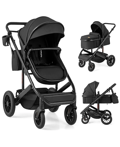 Gymax Toddler 3-in-1 Newborn Stroller Folding Convertible High Landscape Stroller