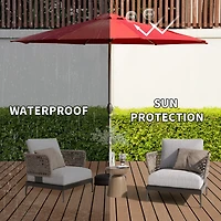 Flynama Outdoor 9FT Patio Table Waterproof Umbrella, Outdoor Table Umbrella with Push Button Tilt and Crank