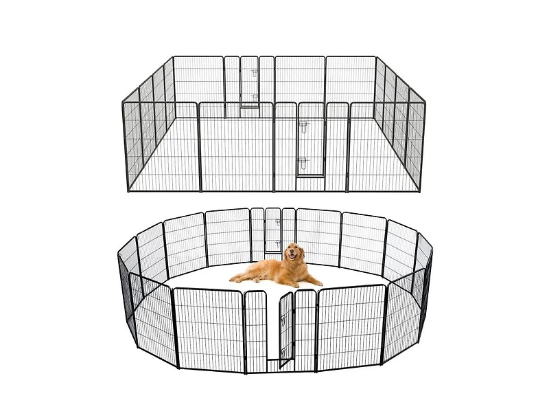 16 Panel 40 Inches Height Dog Playpen with Lock and Large Door