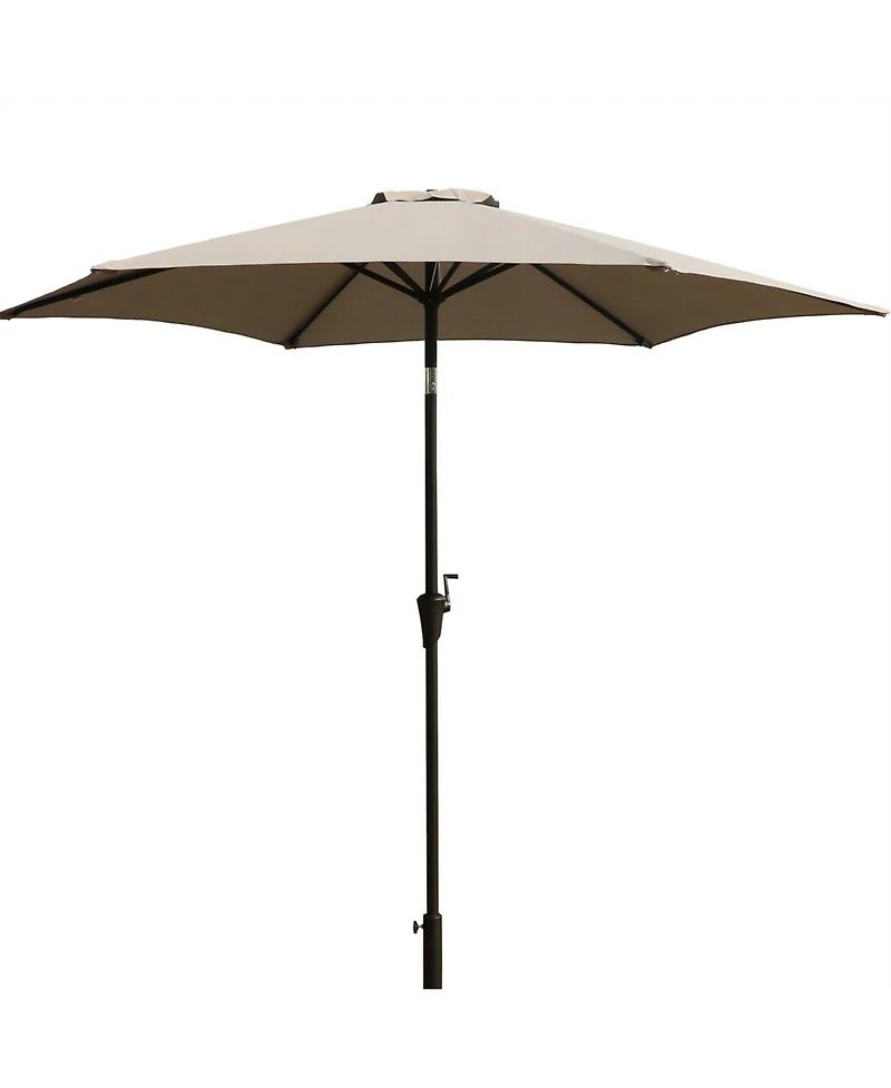 Flynama 8.8 feet Outdoor Aluminum Patio Umbrella,Market Umbrella with 33 pounds Round Resin Umbrella Base, Push Button Tilt and Crank lift