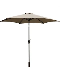 Flynama 8.8 feet Outdoor Aluminum Patio Umbrella,Market Umbrella with 33 pounds Round Resin Umbrella Base, Push Button Tilt and Crank lift