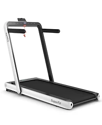 4.75HP 2 In 1 Folding Walking Pad Treadmill with Remote App Control