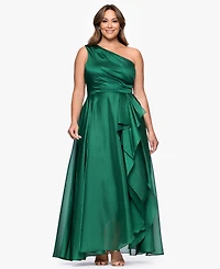Xscape Plus One-Shoulder Organza Ball Gown