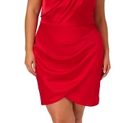 Adrianna Plus One-Shoulder Satin Minidress
