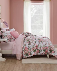 Betsey Johnson Vintage Floral Plush 4-Pc. Comforter Set, Twin