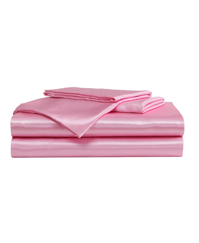 Betsey Johnson Solid Satin 3-Pc. Sheet Set, Twin Xl