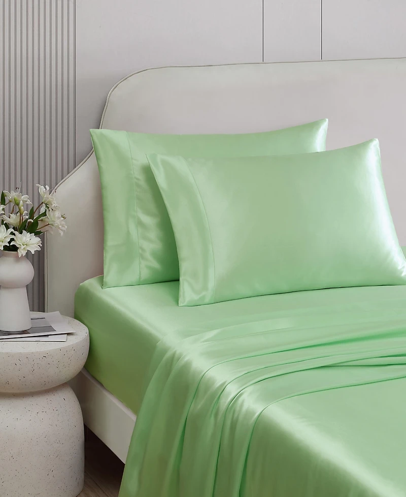 Betsey Johnson Solid Satin 3-Pc. Sheet Set, Twin Xl