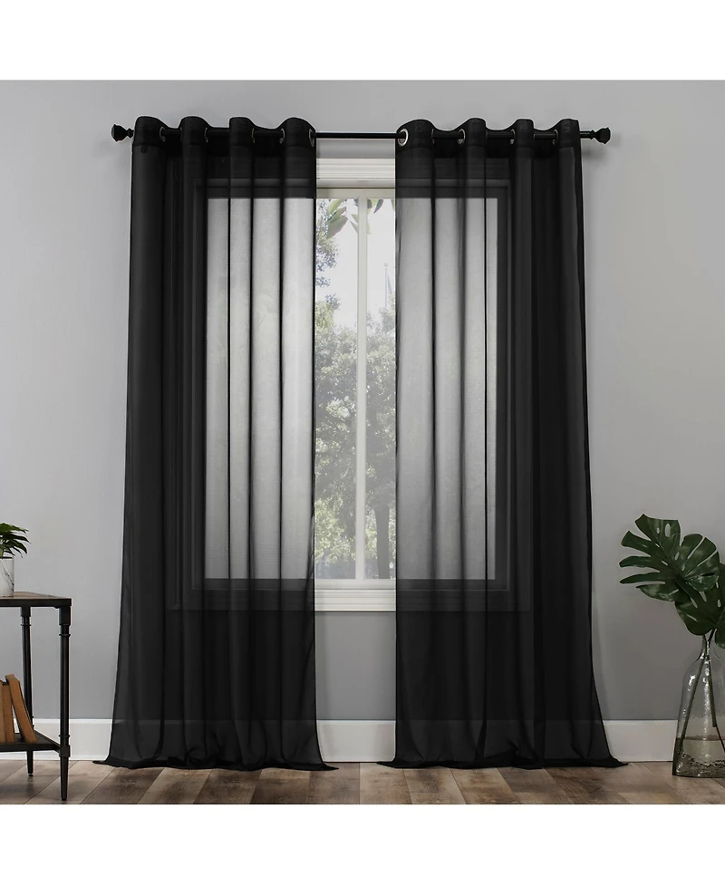 Sheer Voile Grommet Curtain Panel
