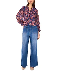 Vince Camuto Women's Split-Neck Long-Sleeve Blouse